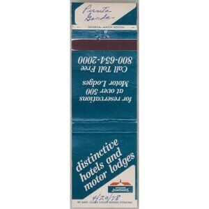 Vintage Matchbook Cover Howard Johnsons Over 500 Motor Lodges Distinctive Hotels